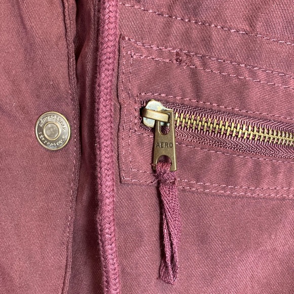Aéropostale Cherry Color Parka / Winter Coat with Fur Hoodie Womens size : M - Picture 6 of 7